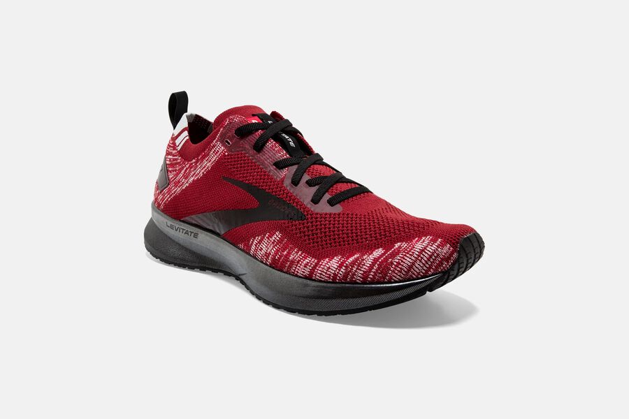 Brooks Running Shoes Mens Red/Grey/Black - Levitate 4 Road - 9205-QZEYR